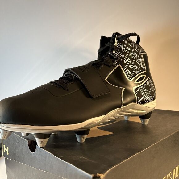 Under Armour C1N Cam Newton Football Cleats Black Mid Men\'s Size 10.5 New